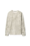 alexander wang plaster dyed long sleeve in compact jersey ice grey combo