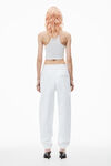 alexander wang puff logo sweatpant in structured terry    white