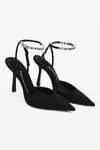 alexander wang delphine 105 logo strap pump in viscose black