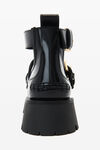 alexander wang carter 牛犊纹皮革踝部饰带靴 black