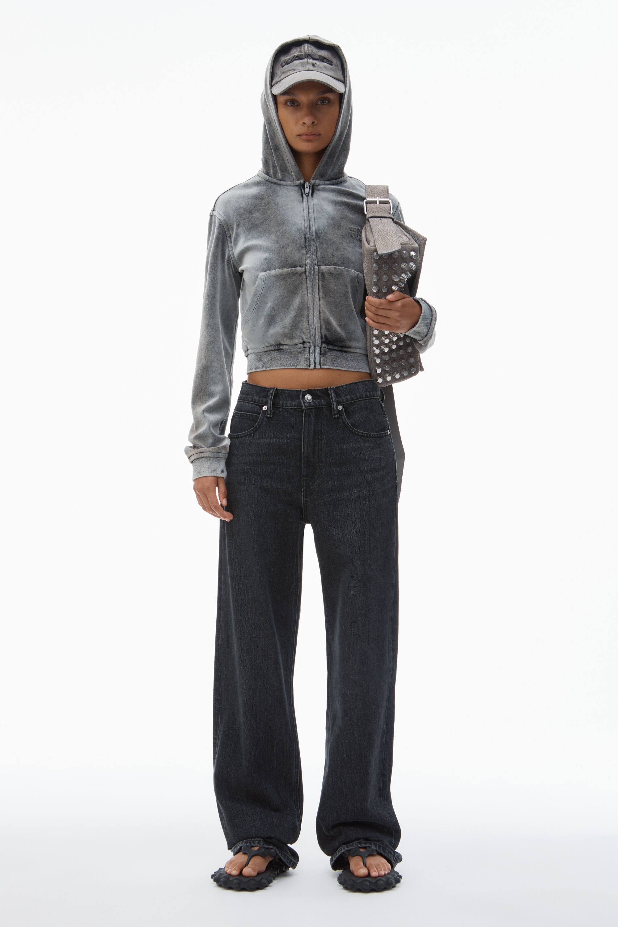 関税送料込Alexander Wang EZ logo-Embellished Jeans Alexander Wang EZ logo-embellished Jeans | Grey | FARFETCH