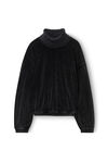 alexander wang 丝绒罗纹饰边高领衫 washed pepper