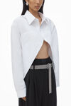 Alexander Wang white exaggerated split front shirt