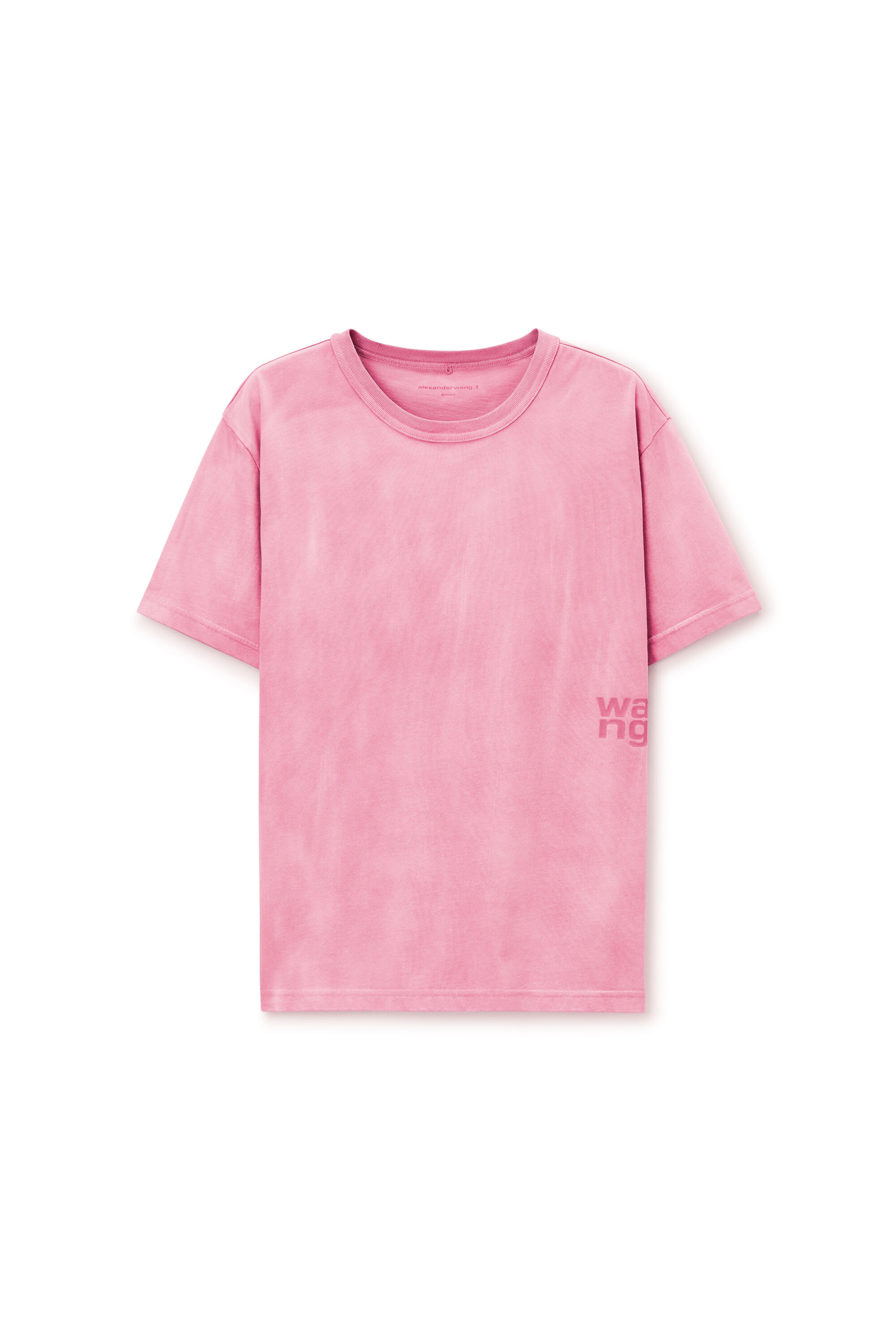 Pink Cotton-Jersey Logo Tee in WASHED LOTUS | alexanderwang®