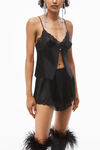 alexander wang butterfly cami top in silk charmeuse black