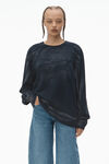Alexander Wang washed black 코튼 저지 유니섹스 로고 티셔츠