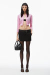 alexander wang 超细美利奴羊毛徽标短款开衫 candy pink