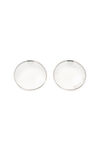 CHROME LENS EARRING IN METAL