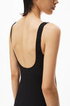 alexander wang cami dress in textured jacquard jersey black