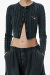 Alexander Wang washed jet black pre-styled ripstop cargo pants