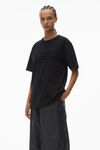 Alexander Wang black unisex tee with distressed logo in cotton jersey