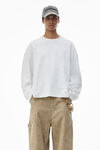 Alexander Wang vintage white 棉质平纹针织布男士长袖 t 恤