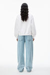 alexander wang puff logo sweatshirt in structured terry   white