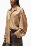 Alexander Wang tannin oversized shirt in workwewar trompe-l'oeil print