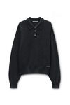 Alexander Wang charcoal charcoal wool-blend henley pullover