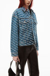 alexander wang game logo jacket in denim deep blue/white