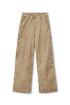 Alexander Wang weathered tan rounded carpenter jeans with weathered flocking