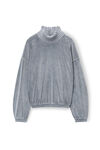 alexander wang 丝绒罗纹饰边高领衫 washed charcoal