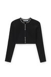 alexander wang 提花徽标装饰弹力针织开衫 black