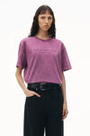 alexander wang embossed logo tee in compact jersey acid candy pink