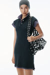 Alexander Wang washed navy/washed blue layered polo short-sleeve minidress