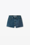 alexander wang shorty high-rise short in denim deep blue