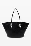 Alexander Wang black dome 크래클 페이턴트 레더 라지 토트백