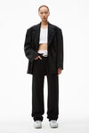 alexander wang ez mid-rise straight-leg jean in denim washed black