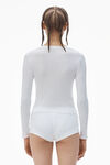 Alexander Wang white crystal hotfix long sleeve crewneck tee