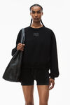 alexander wang puff logo sweatshirt in structured terry   black