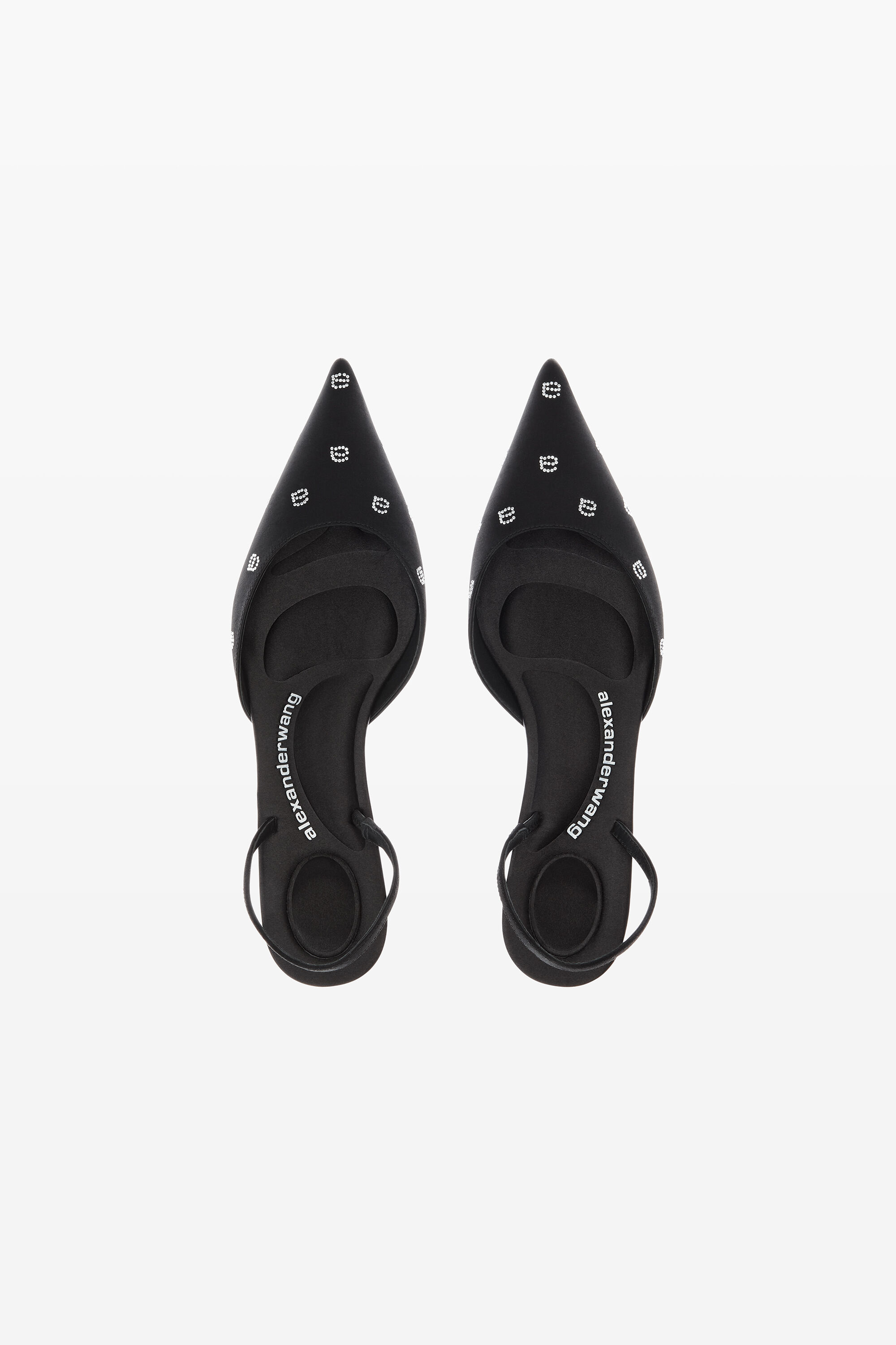 alexanderwang DELPHINE 65 SLINGBACK IN CRYSTAL SATIN BLACK 