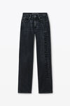 Alexander Wang grey aged grey logo cutout mid-rise jeans