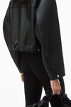 Alexander Wang black leather jacket with belted waist