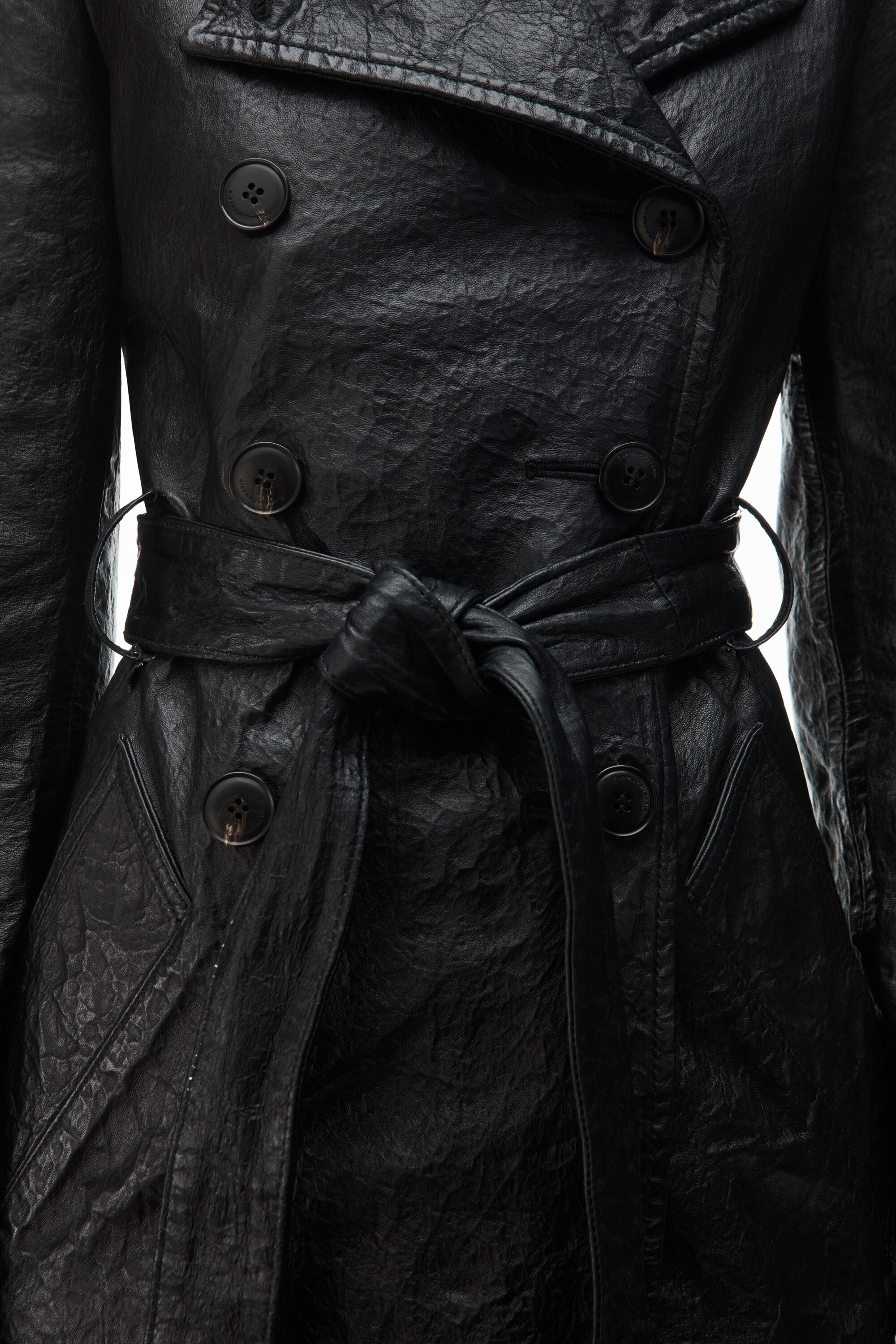 Lambskin leather trench coat deals