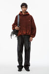 alexander wang puff hooded sweatshirt in terry acid apple