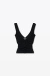 Alexander Wang black 透明褶饰背心上衣