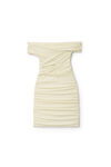 OFF-SHOULDER MINI DRESS IN FAUX SUEDE