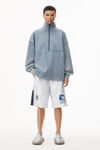 alexander wang half zip sweatshirt in japanese jersey motor grey