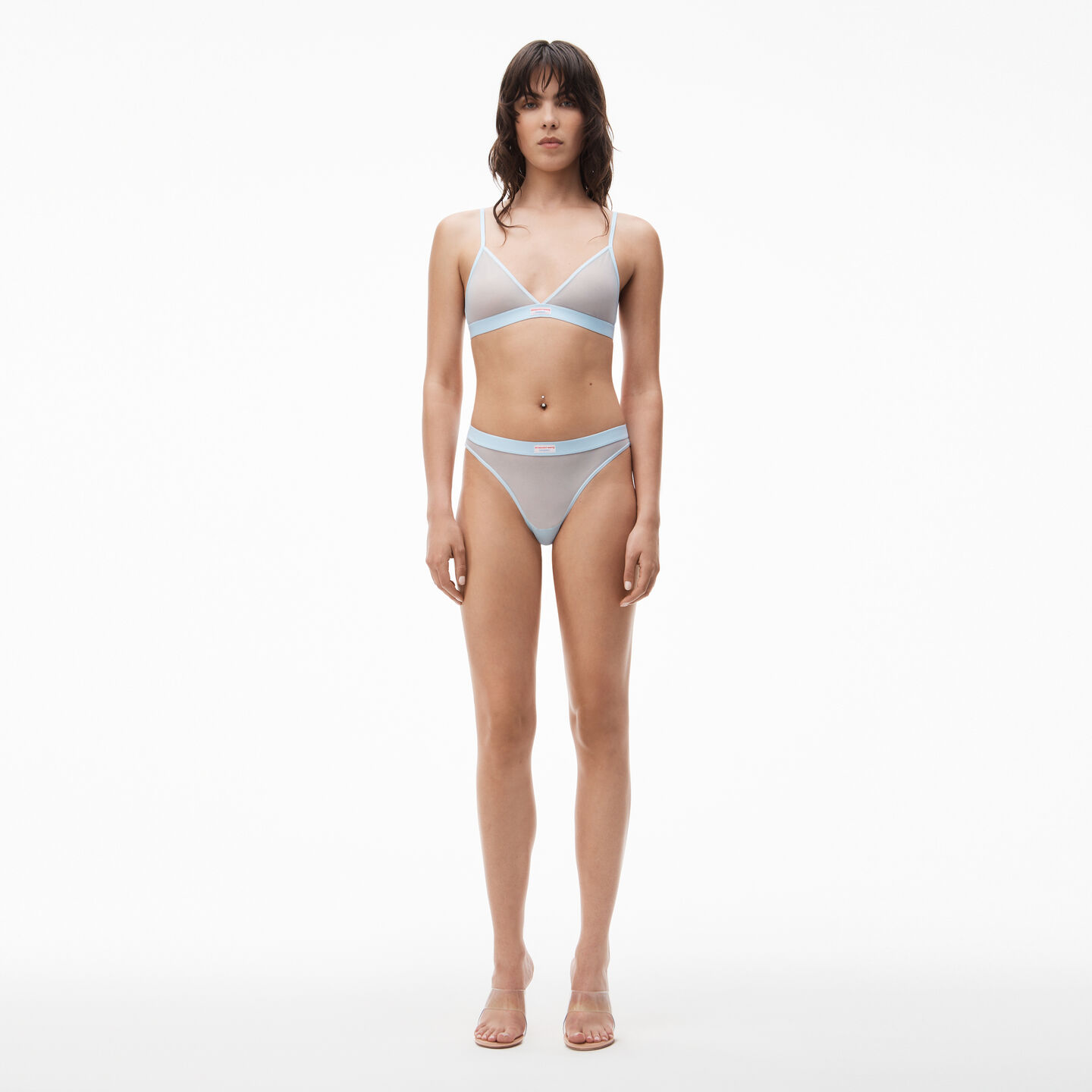 Alexander Wang Classic Thong In Fine Mesh In Blue Pearl