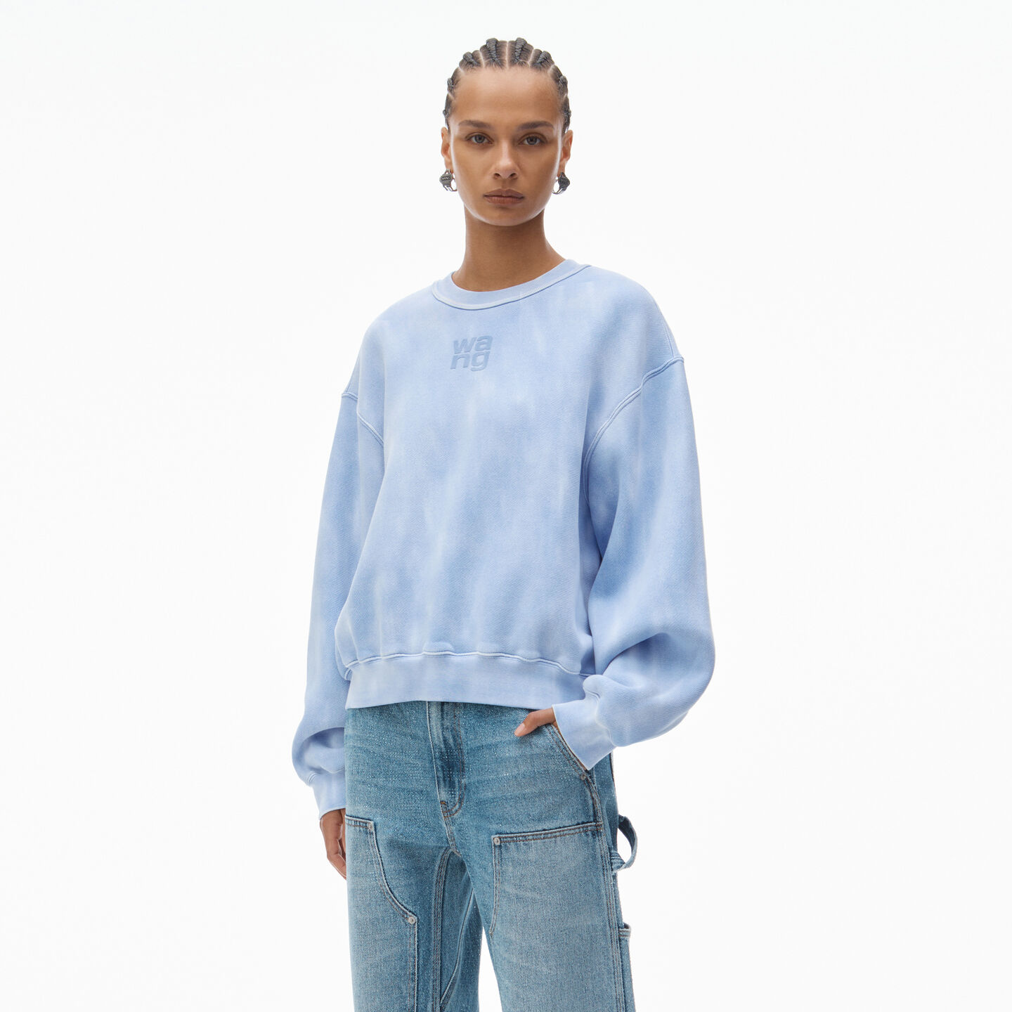 ALEXANDER WANG PUFF LOGO SWEATSHIRT IN STRUCTURED TERRY