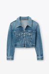 Alexander Wang classic medium indigo shrunken trucker cardi in denim