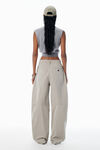 Alexander Wang stone grey cotton-blend balloon-leg pants