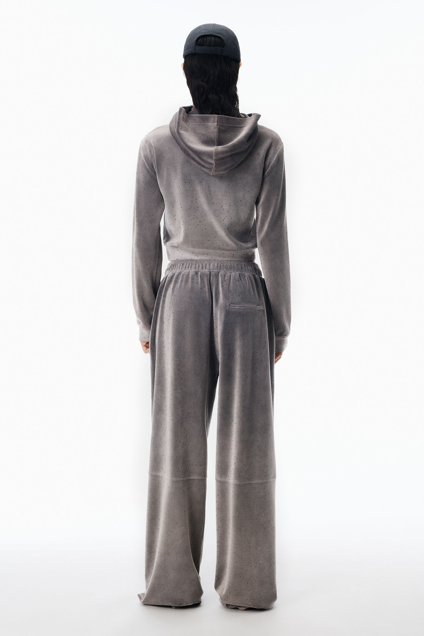 Alexander Wang Mid-rise Belted Sweatpant In Terry Oversized In Silver