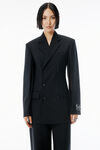 Alexander Wang black black wool mohair blazer dress