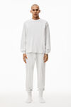 alexander wang unisex long sleeve in cotton waffle thermal  heather grey