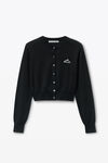 Alexander Wang black cropped athletic mesh cardigan