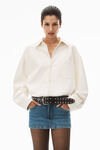 alexander wang mid-rise skort in comfort stretch denim deep blue