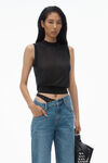 Alexander Wang vintage medium indigo pre-styled denim jeans with asymmetrical lace waistband