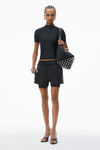 Alexander Wang washed black pre-styled short with boxer brief