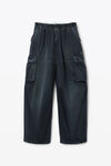 Alexander Wang washed jet black pre-styled ripstop cargo pants